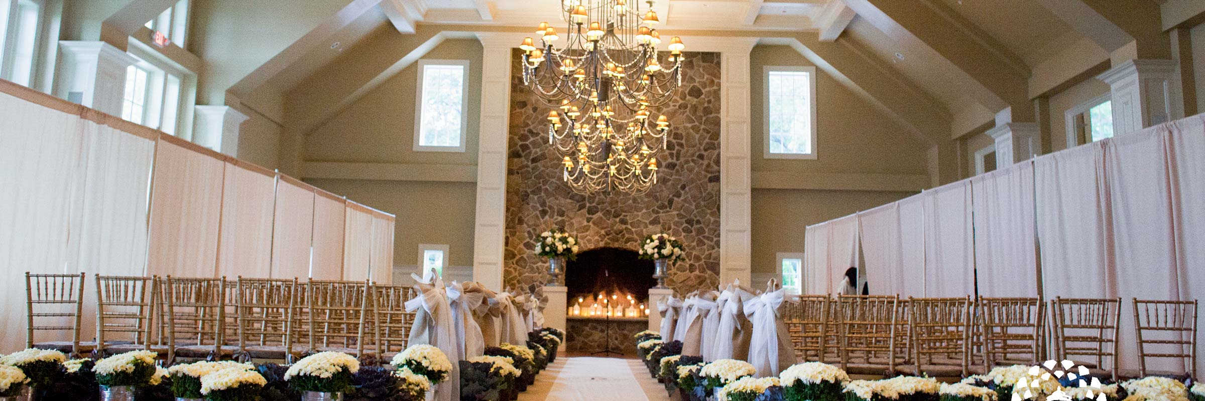 Wedding Ceremony Chandelier Flowers