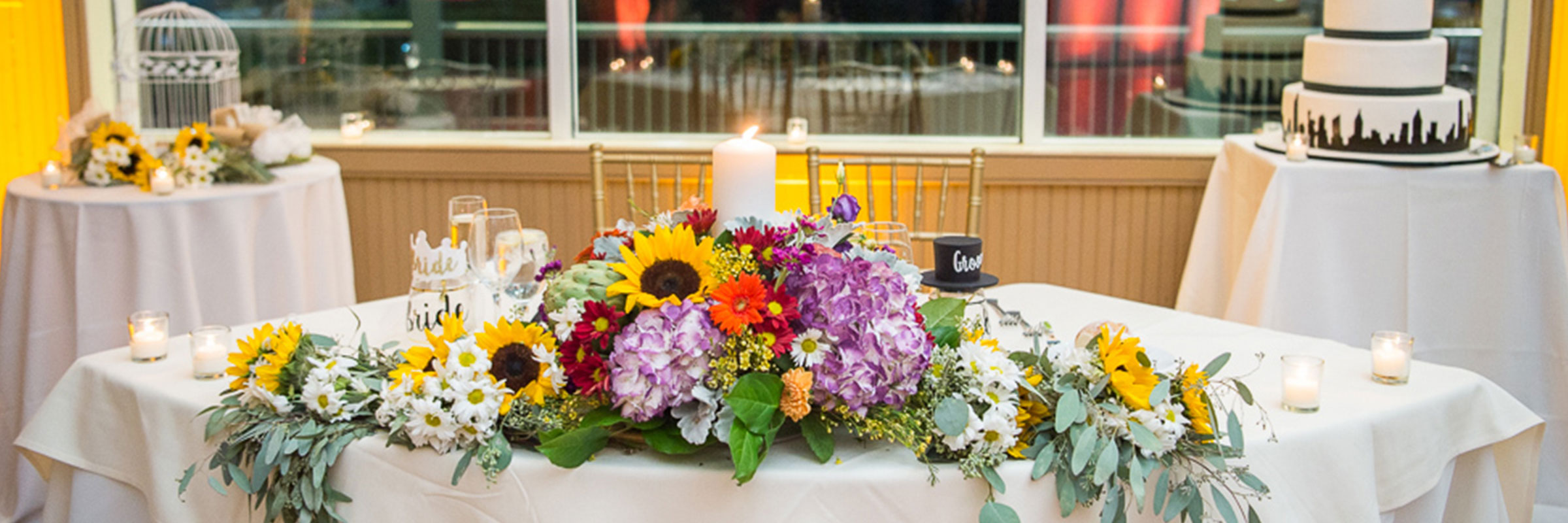 Wedding Sweetheart Table Flowers Cage Cake