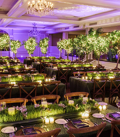 event wedding reception green fresh flowers