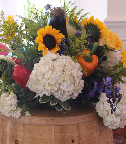 fall harvest arrangement vegetables