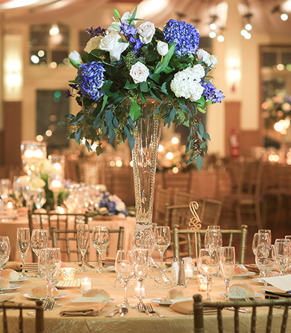 wedding reception flower centerpiece