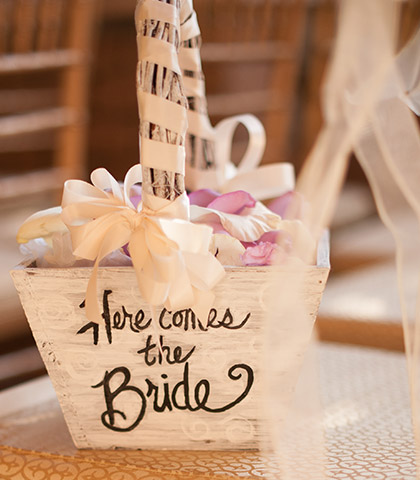 rustic flower girl basket fresh petals